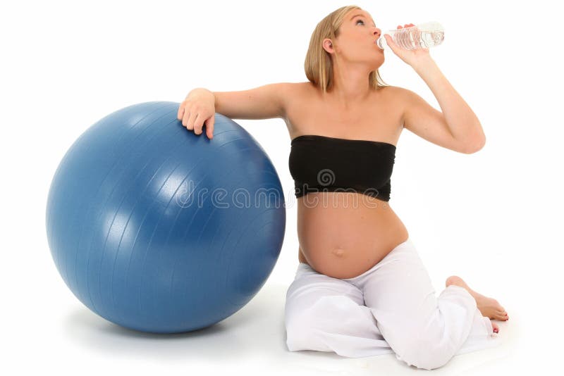 Beautiful Pregnant Woman Drinking Water