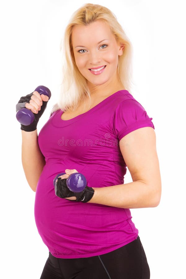 Beautiful pregnant woman smiling