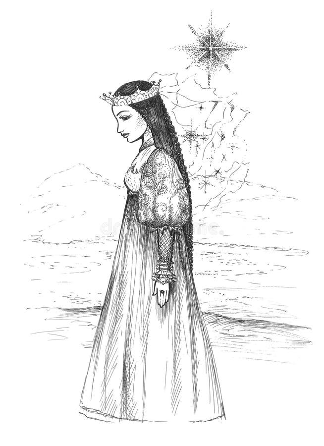 Beautiful princess royalty free illustration