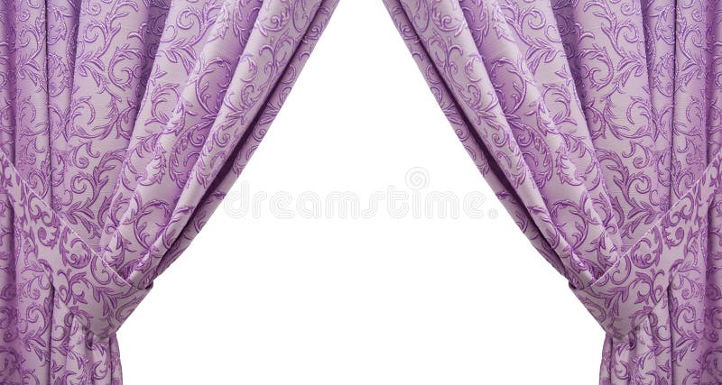 Beautiful purple curtain in a classic style. isolated