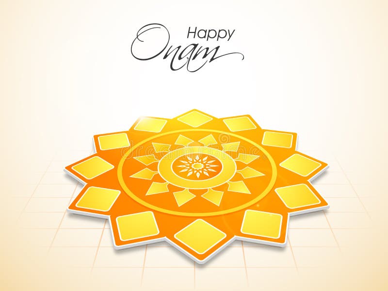Beautiful Rangoli for Happy Onam Celebration. Stock Illustration -  Illustration of happy, abstract: 56762241