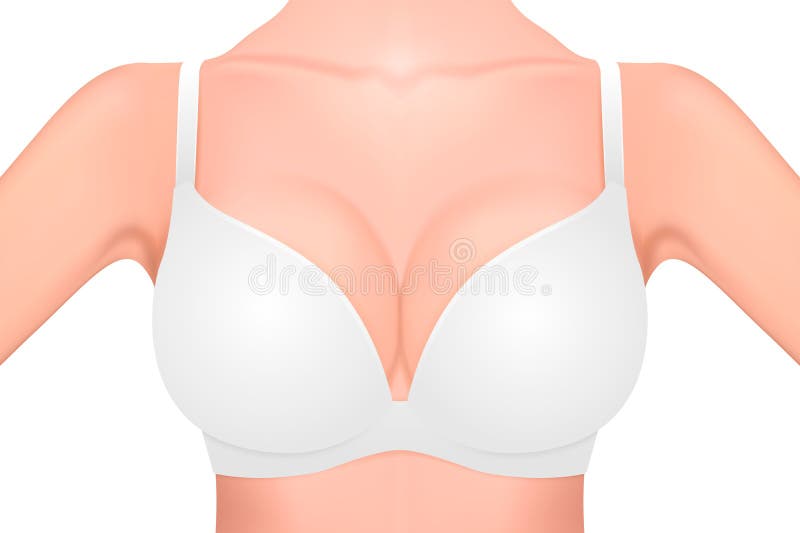 Closeup Photo of Woman`s Breasts in Pink Bra Stock Image - Image