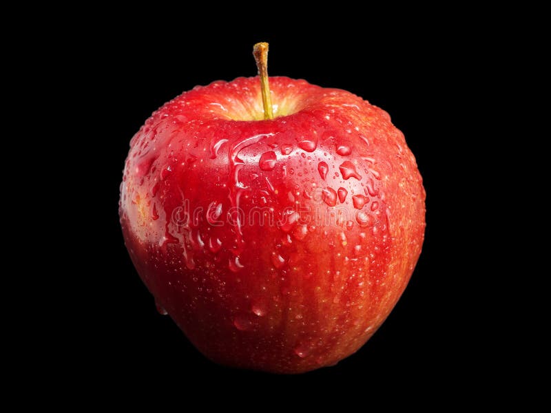 Beautiful Red Apple with Drops of Water on a Black Background Stock Photo -  Image of food, saturated: 179011072
