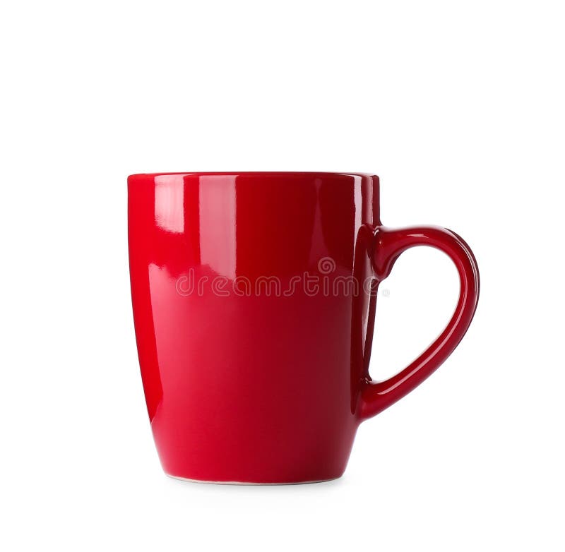 Beautiful Red Ceramic Cup Isolated Stock Image Image of beverage
