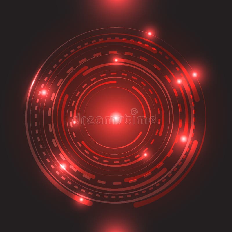 Beautiful red glowing circle light vector illustration