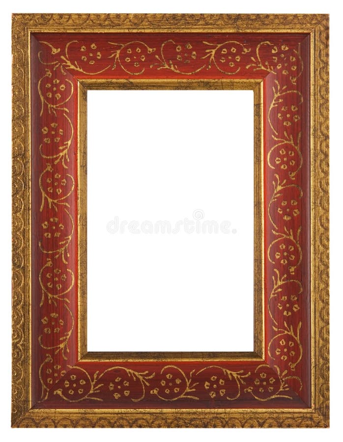 Beautiful red gold frame stock photo. Image of clipping 15086742