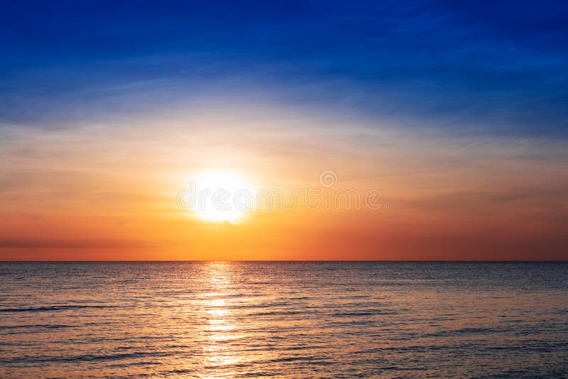 Beautiful Red Sunset Over Ocean Stock Photo - Image of abstract, dusk ...