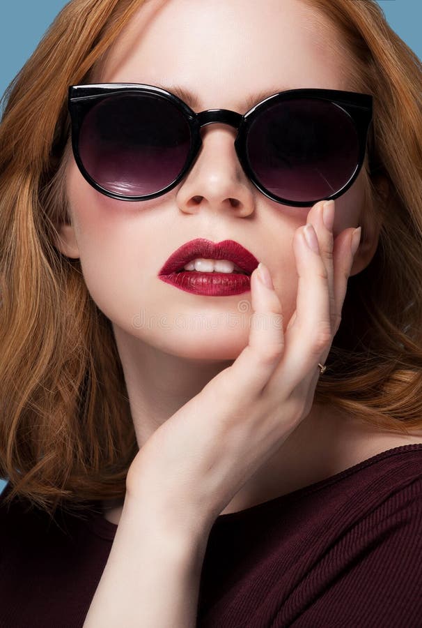 Beautiful Redhead Girl With A Smile Looking At The Camera Happy Hands 