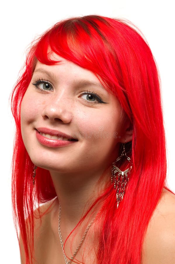 Beautiful redhead smiling