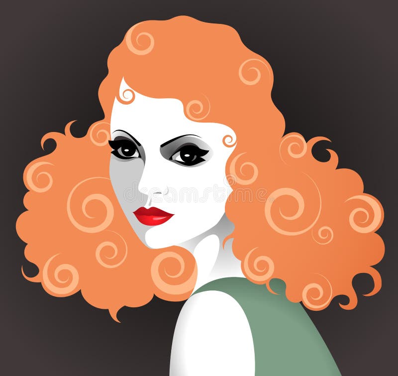 Redhead With Makeup Background Stock Illustration