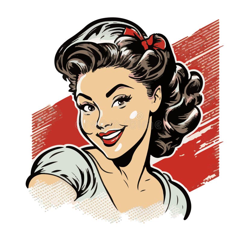 Beautiful Retro Pinup Girl Style for Your Logo, T-shirt, Label Design ...