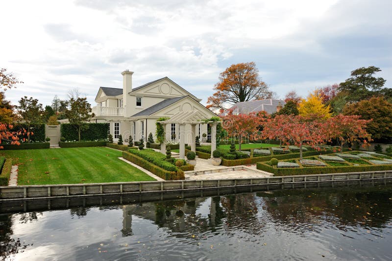 Beautiful Riverside Country Villa Stock Photo Image of nature, green