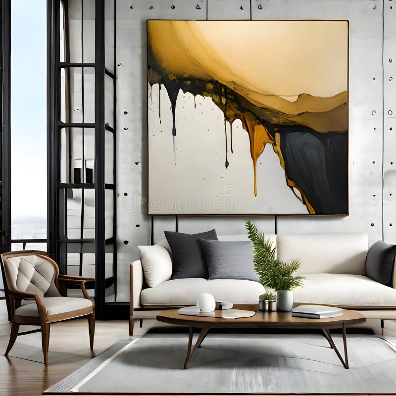 Beautiful room interior - image royalty free illustration.