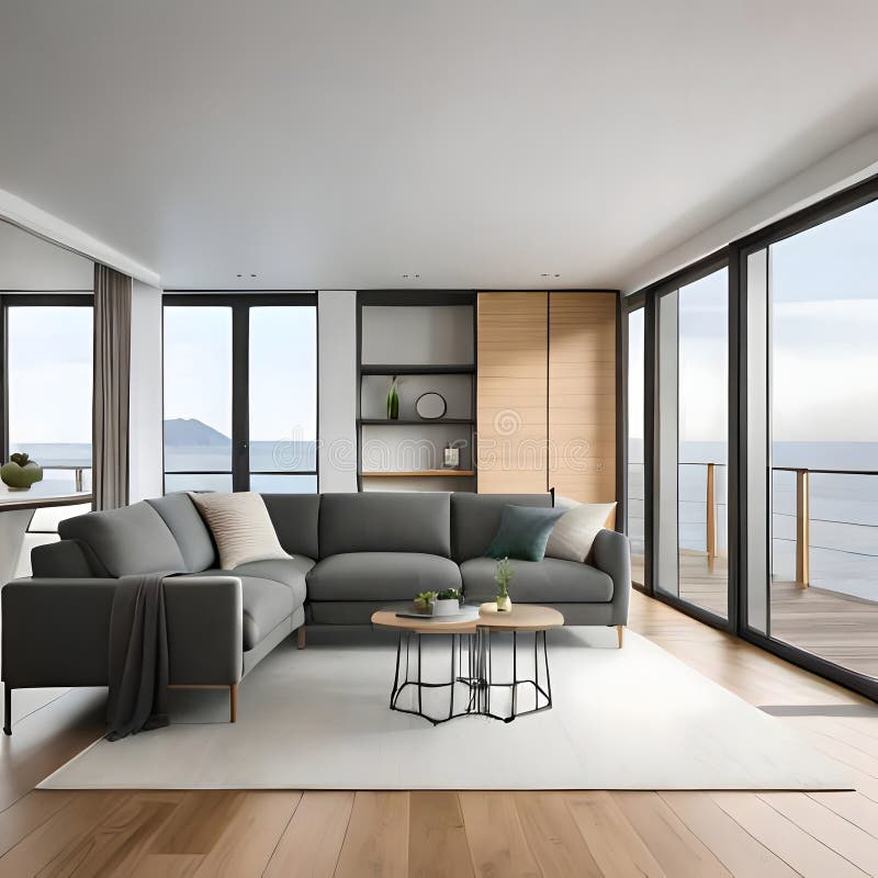 Beautiful room interior - image vector illustration.