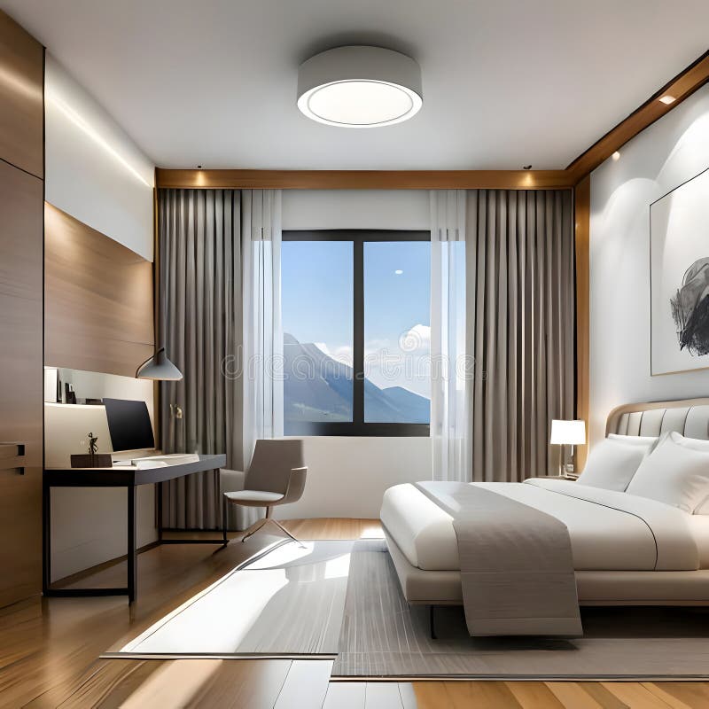 Beautiful room interior - image vector illustration.