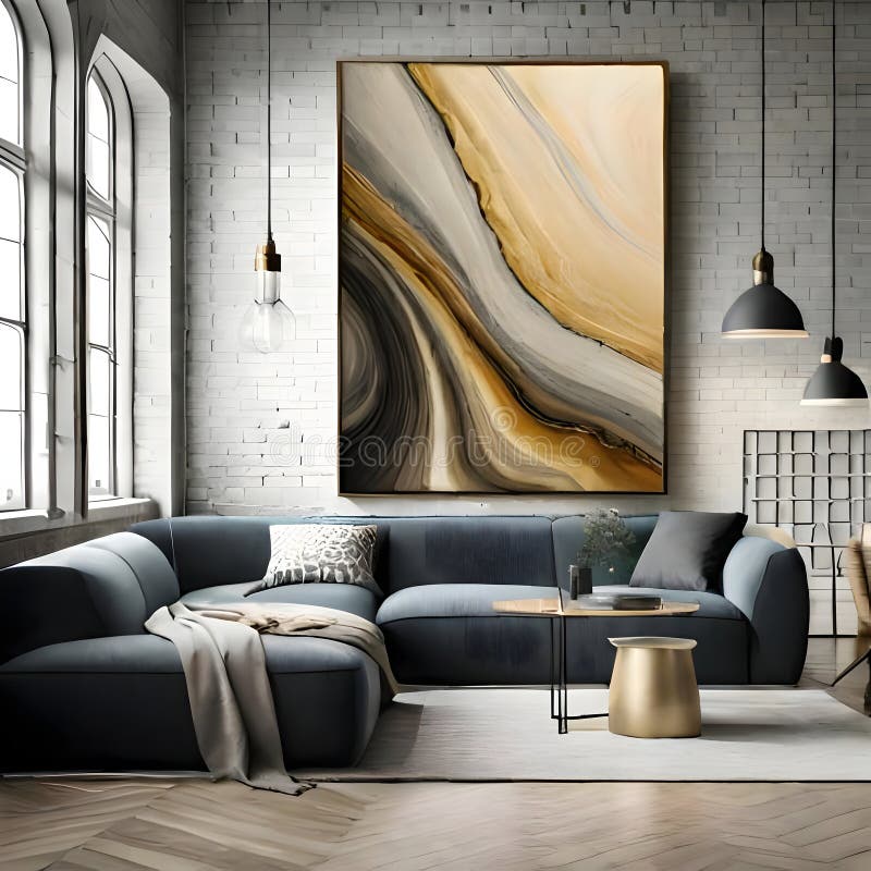 Beautiful room interior - image royalty free illustration.