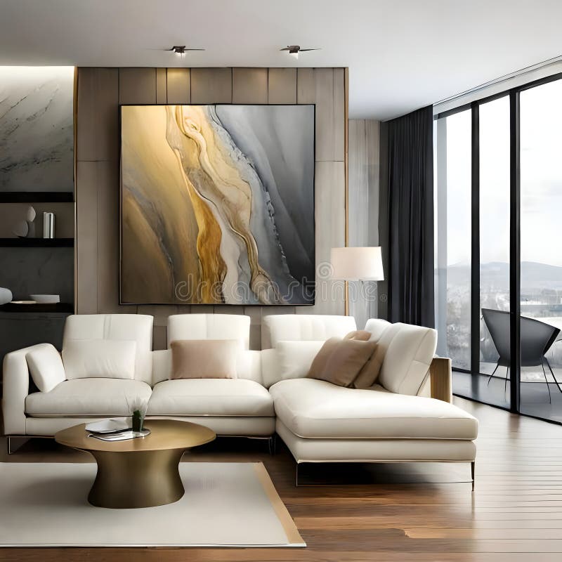 Beautiful room interior - image royalty free illustration.