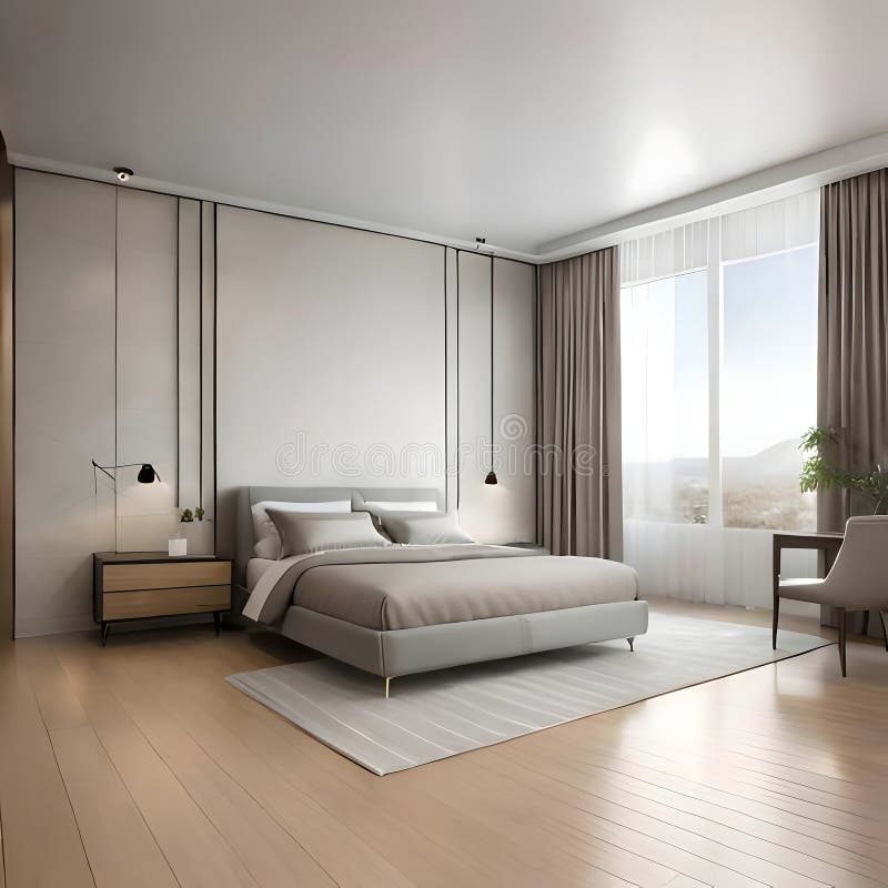 Beautiful room interior - image royalty free illustration.