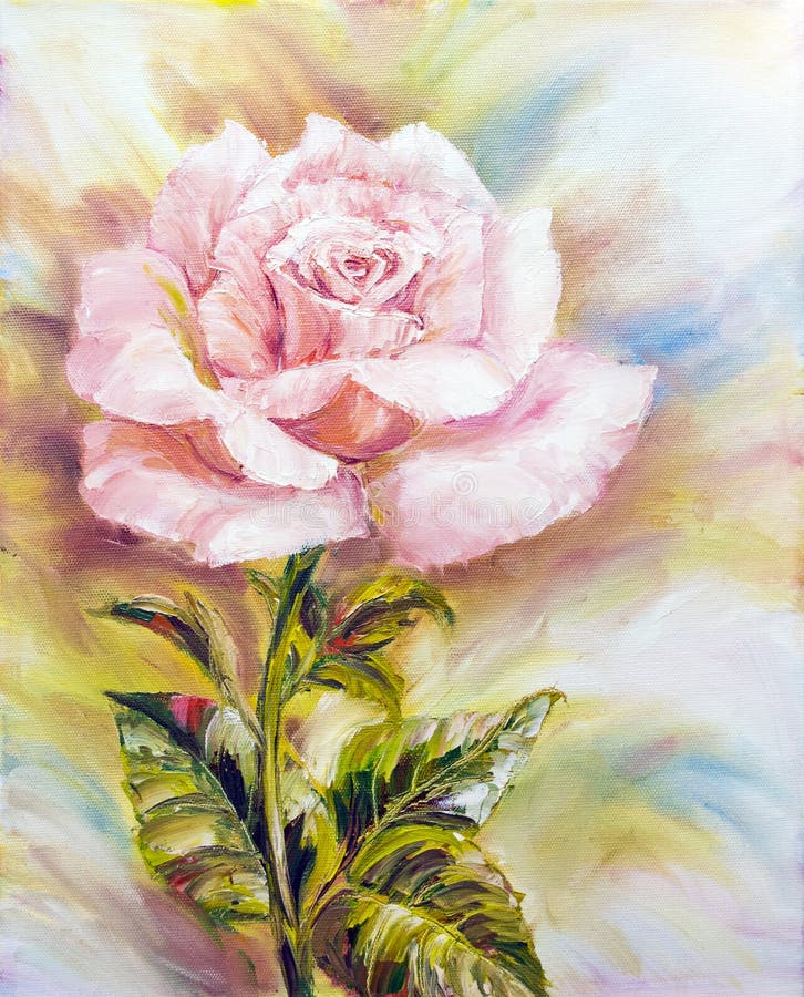 Beautiful Rose, Oil Painting Stock Illustration Illustration of