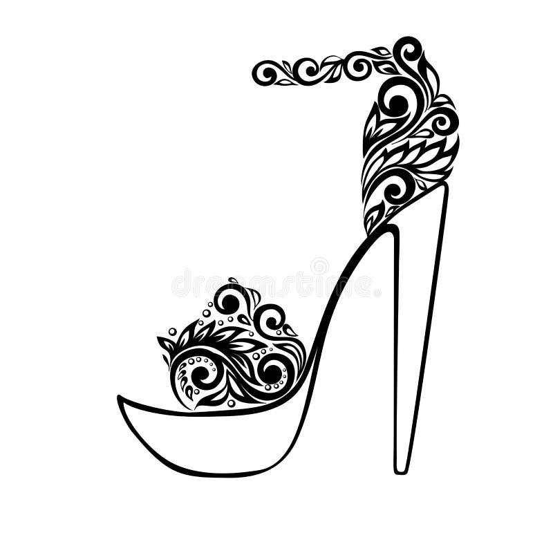 Beautiful Sandals, Decorated with Black and White Stock Vector ...