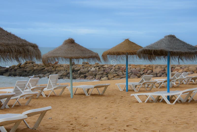 Beautiful sandy beach in Quarteira