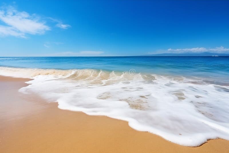 Beautiful Sandy Beach And Soft Blue Ocean Wave Nature Sea And Ocean