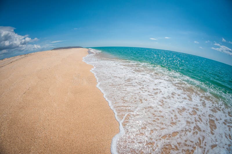 Download Beautiful Sandy Beach In A Sunny Day, Landscape, Fisheye ...