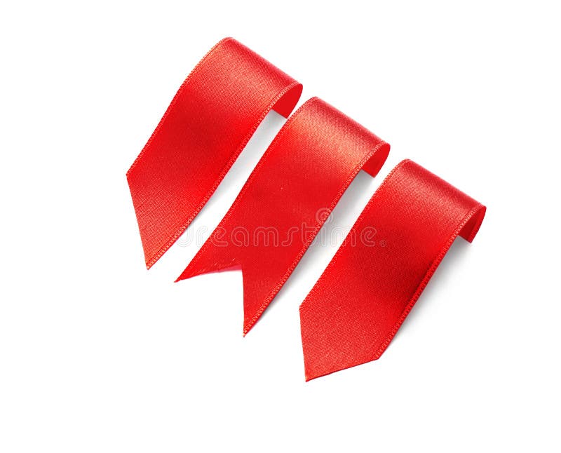 Beautiful Satin Ribbons on White Background Stock Image Image of