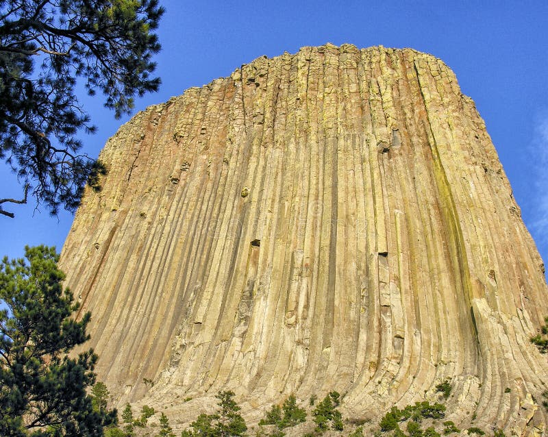 Beautiful scenario of Devils Tower, USA royalty free stock photography Beautiful scenario of Devils Tower, USA royalty free stock photography