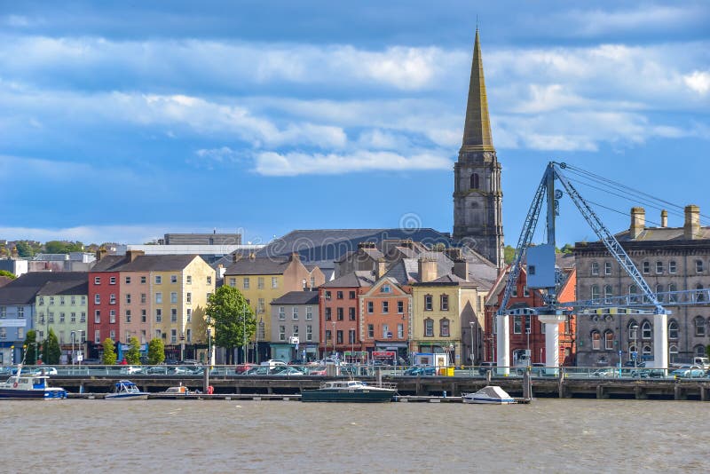 Beautiful scene daylight Waterford Ireland landscape city urban area old town modern office building