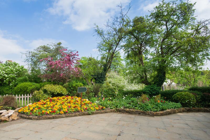 Beautiful scenery of a garden stock image