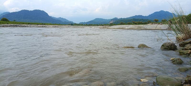 The beautiful scenery of Grassland of Assam State. stock image