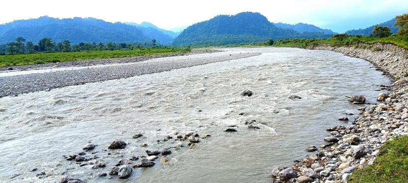 The beautiful scenery of Grassland of Baksa of Assam, India. royalty free stock images