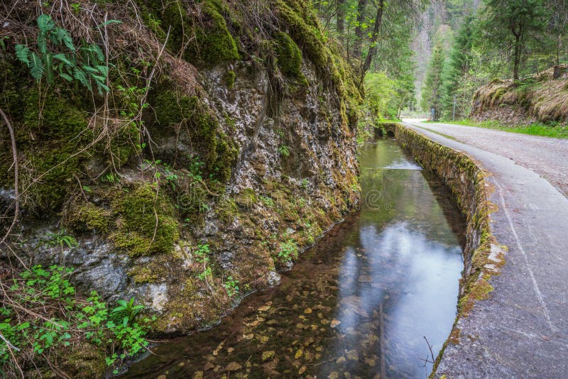 Krásná scéna jezera Blajzloch, Slovensko