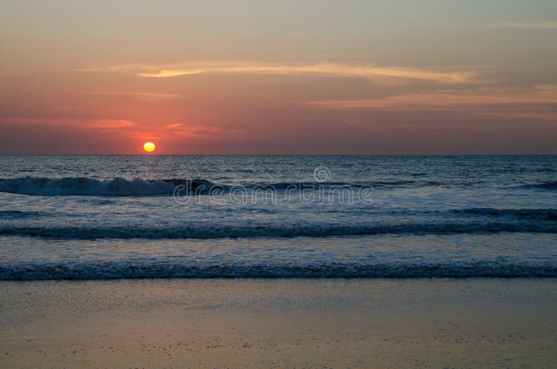 Beautiful Scenic Sunset At Empty Beach In Casamance Region Of Senegal Africa Stock Image Image Of Sunlight Ocean