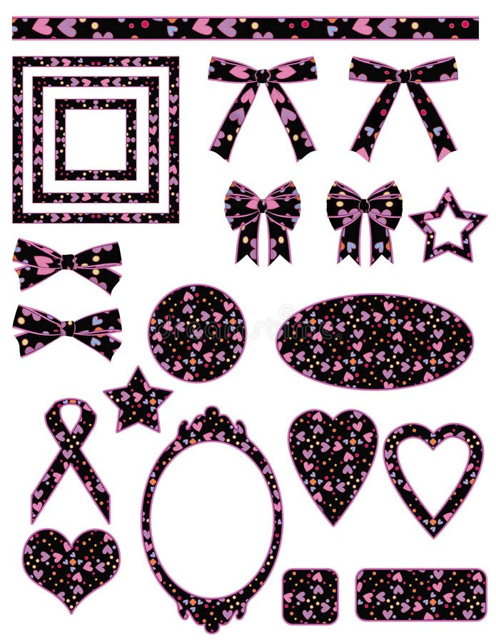 Beautiful Scrapbook Graphics Stock Illustration Illustration of black