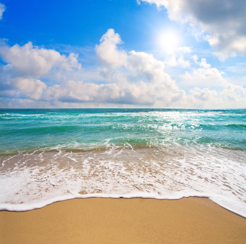Tropical beach and sea stock image. Image of nature, sunshine - 36447235