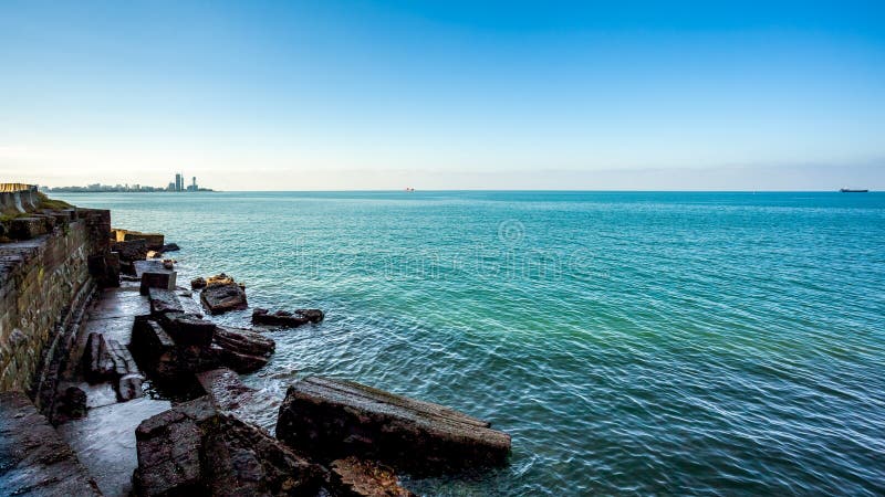 Beautiful sea landscape in Georgia. View on Batumi city - 24.11.2016