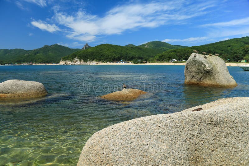 Beautiful Sea Scape Sea Bay And Rocky Shore Stock Photo Image Of