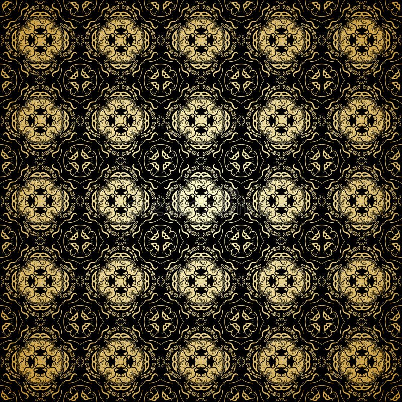 Seamless Arabesque Floral Pattern. Art Deco Style Background. Vector ...