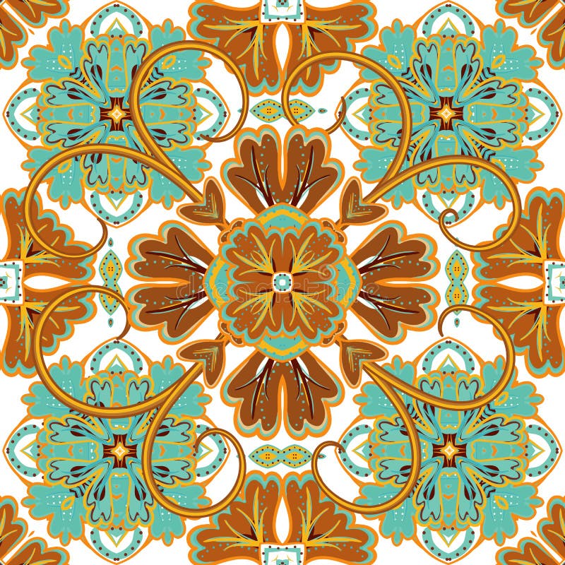 Beautiful Seamless Ornamental Tile Background Vector Illustration