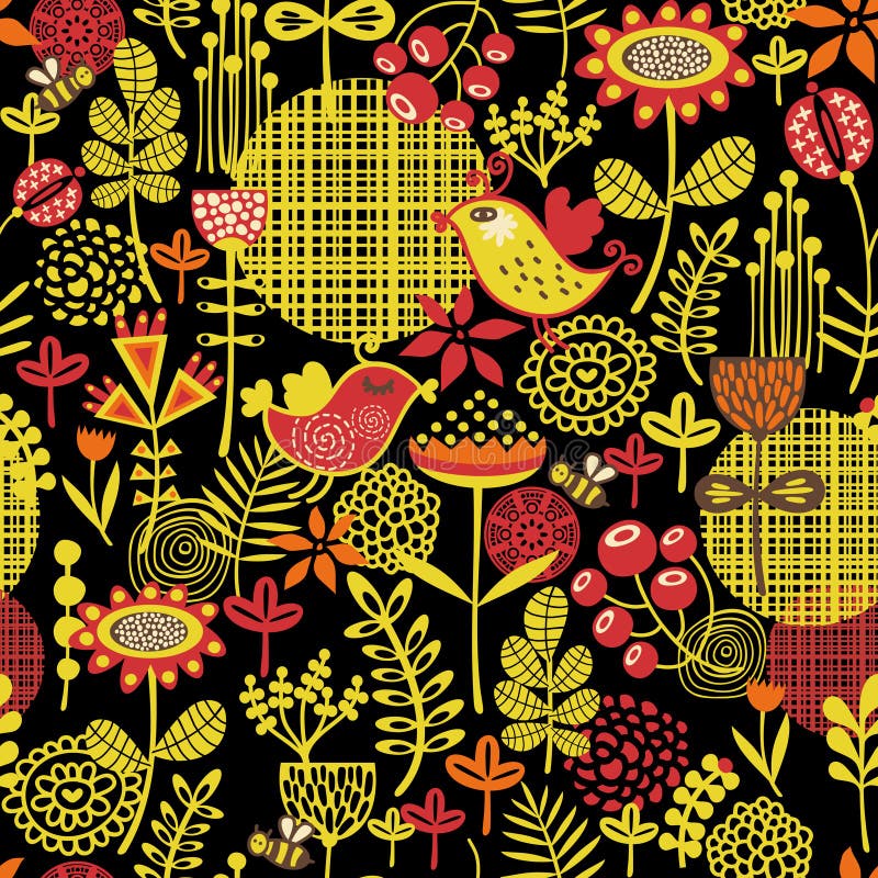 Beautiful seamless pattern of pretty flowers. royalty free illustration