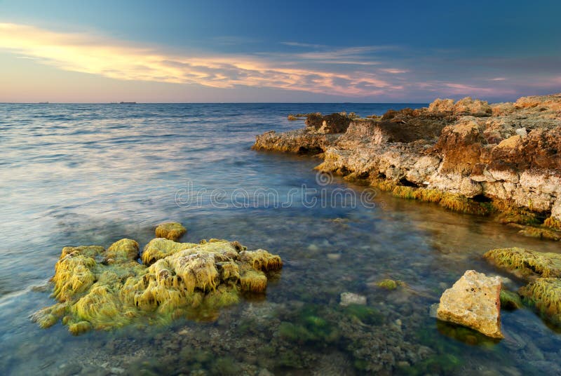 Beautiful Seascape Ocean Sunset Reflexion Stock Photo Image Of