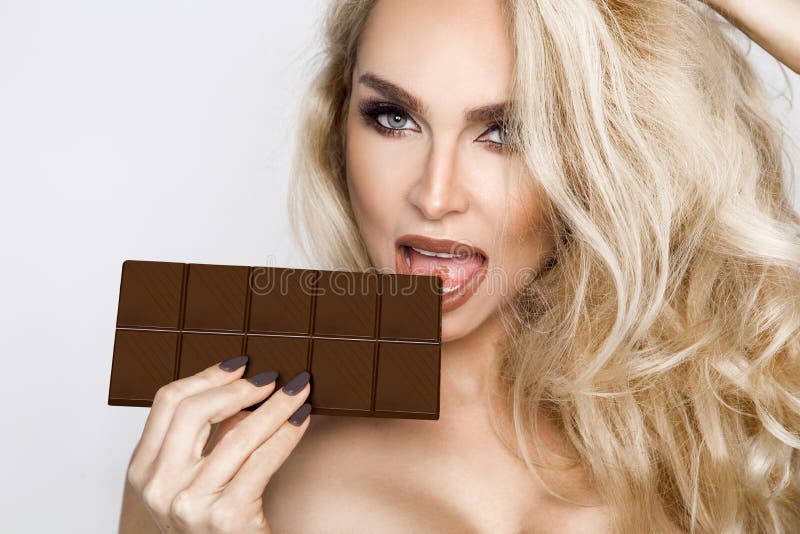 Sexy Woman With Curves Loves Chocolate