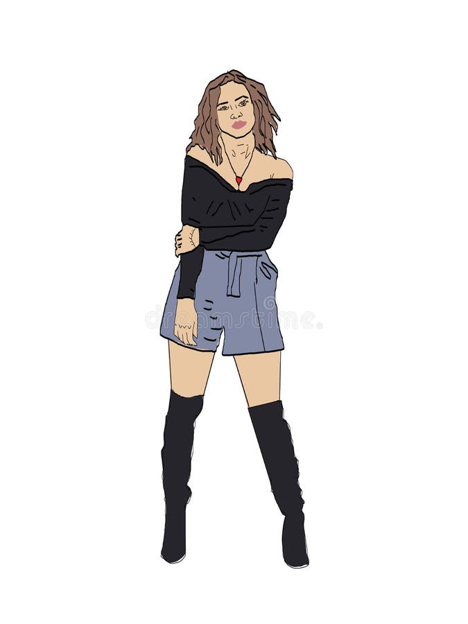Beautiful and Cartoon Girl Drawing by Illustration Stock Illustration - Illustration of face, brand: 204553699 Beautiful and Cartoon Girl Drawing by Illustration Stock Illustration - Illustration of face, brand: 204553699