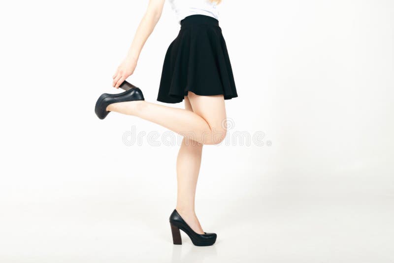 Free schoolgirl short skirt heels