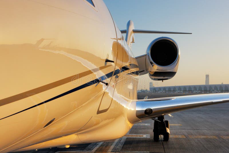 Beautiful shape of a private jet royalty free stock photography