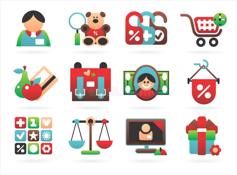 Beautiful shopping icons stock illustration