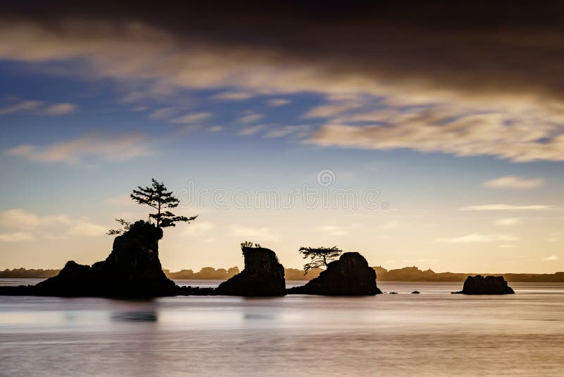 A beautiful shot of Siletz bay in Lincoln city, Oregon at sunset