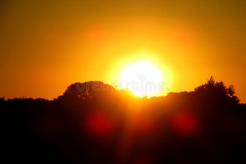 Beautiful Silhouettes at Sunset Orange Light Stock Image - Image of